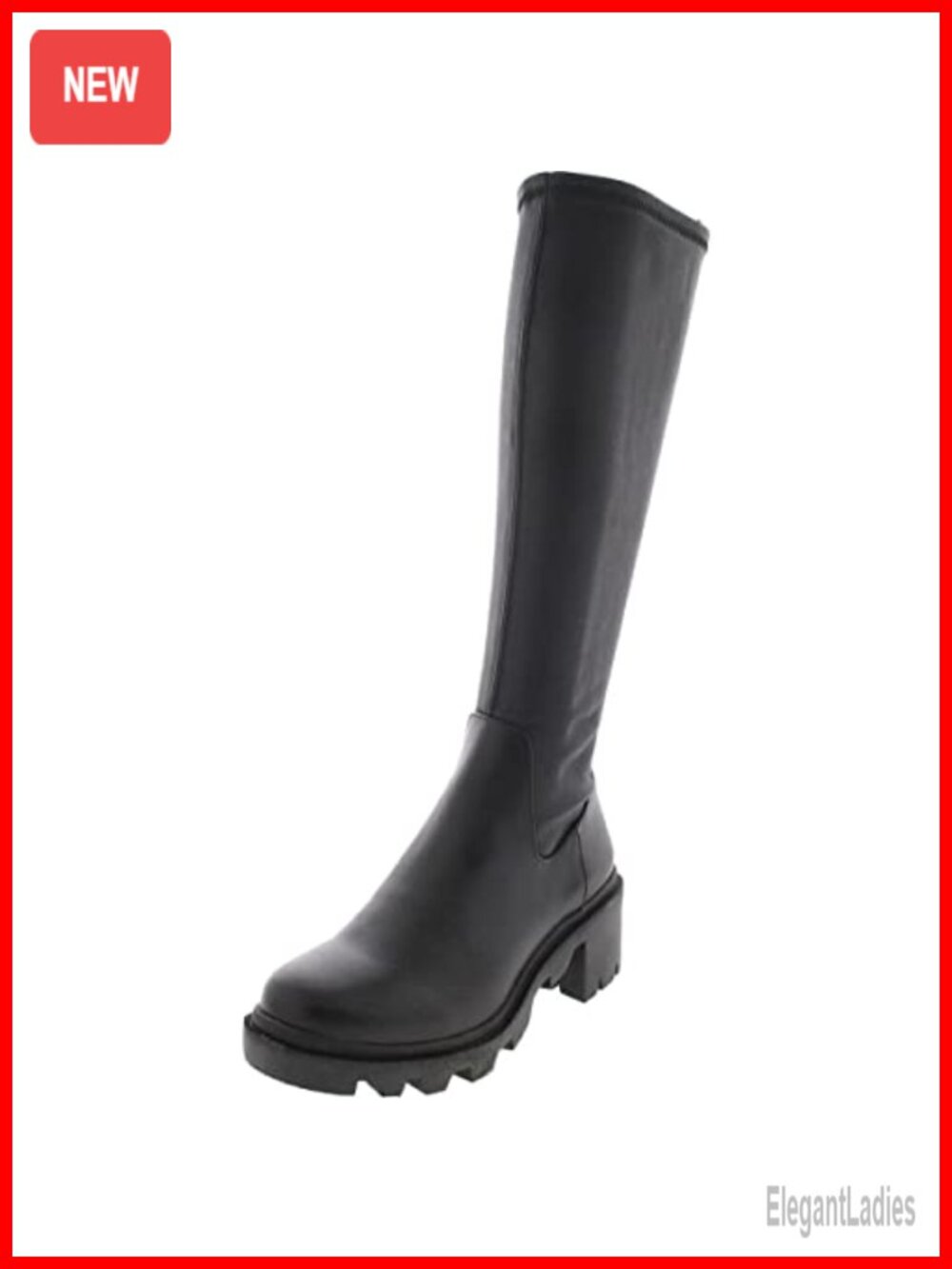 Knee High Round Toe Fashion Boots Side Zipper Block Heel